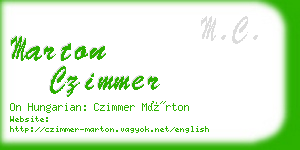 marton czimmer business card